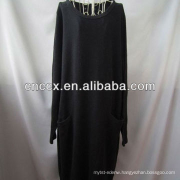 12STC0664 womens pure black sweater robe